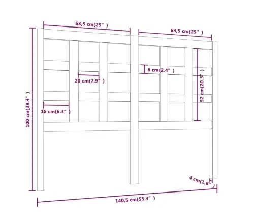Voodipeats 140,5 X 4 X 100 cm Männipuit