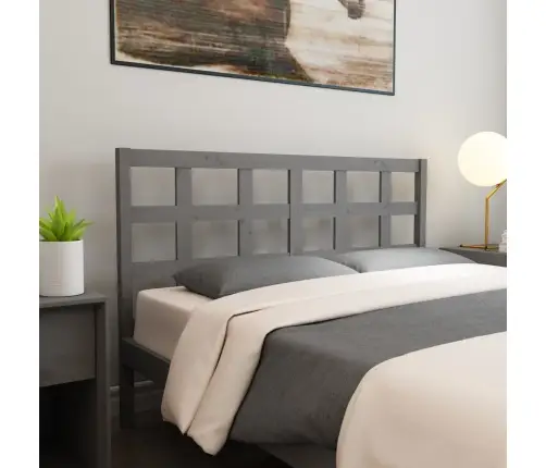 Gultas Galvgalis, Pelēks, 145,5X4X100 Cm, Priedes Masīvkoks Vidaxl