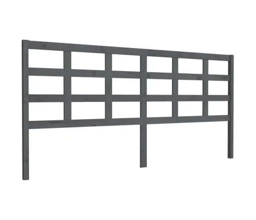 Gultas Galvgalis, Pelēks, 205,5X4X100 Cm, Priedes Masīvkoks Vidaxl