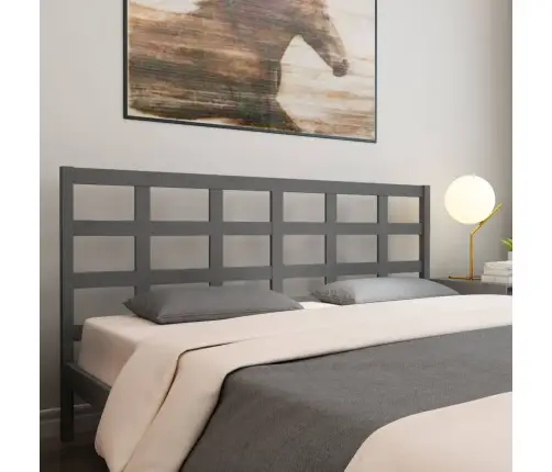 Gultas Galvgalis, Pelēks, 205,5X4X100 Cm, Priedes Masīvkoks Vidaxl