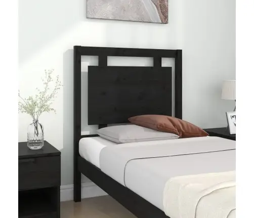 Gultas Galvgalis, Melns, 80,5X4X100 Cm, Priedes Masīvkoks Vidaxl