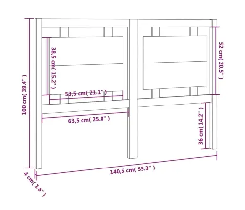 Voodipeats, Valge, 140,5X4X100 cm Männipuit