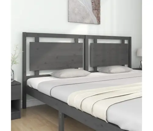 Gultas Galvgalis, Pelēks, 205,5X4X100 Cm, Priedes Masīvkoks Vidaxl