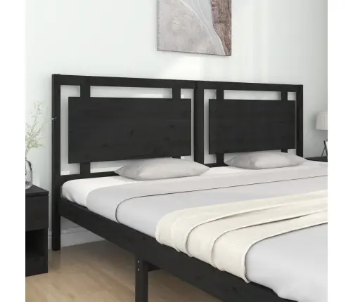 Lovos Galvūgalis, Juodas, 205,5X4X100cm Pušies Masyvas Lovos Galvūgalis, Juodas, 205,5X4X100cm Pušies Masyvas