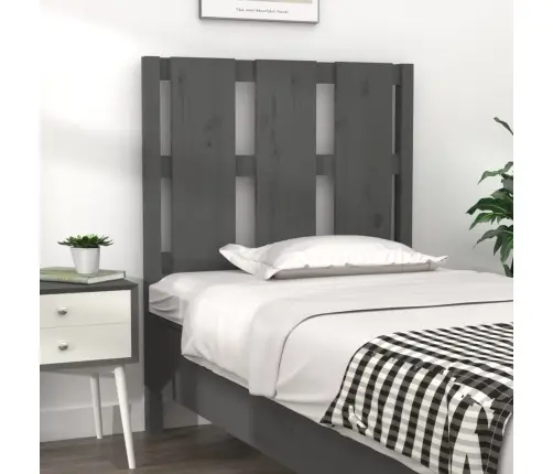 Gultas Galvgalis, Pelēks, 80,5X4X100 Cm, Priedes Masīvkoks Vidaxl