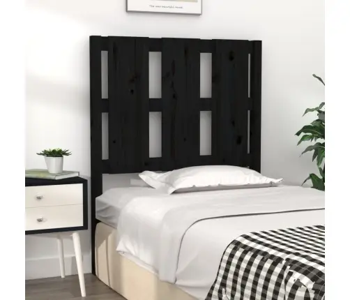 Gultas Galvgalis, Melns, 80,5X4X100 Cm, Priedes Masīvkoks Vidaxl