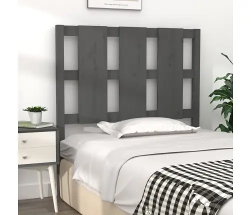 Gultas Galvgalis, Pelēks, 95,5X4X100 Cm, Priedes Masīvkoks Vidaxl