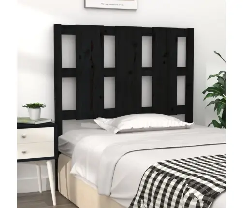 Lovos Galvūgalis, Juodas, 95,5X4X100cm Pušies Medienos Masyvas Lovos Galvūgalis, Juodas, 95,5X4X100cm Pušies Medienos Masyvas