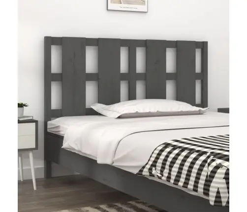 Gultas Galvgalis, Pelēks, 125,5X4X100 Cm, Priedes Masīvkoks Vidaxl