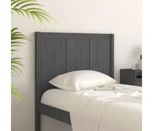 Lovos Galvūgalis, Pilkas, 80,5X4X100cm Pušies Medienos Masyvas Lovos Galvūgalis, Pilkas, 80,5X4X100cm Pušies Medienos Masyvas