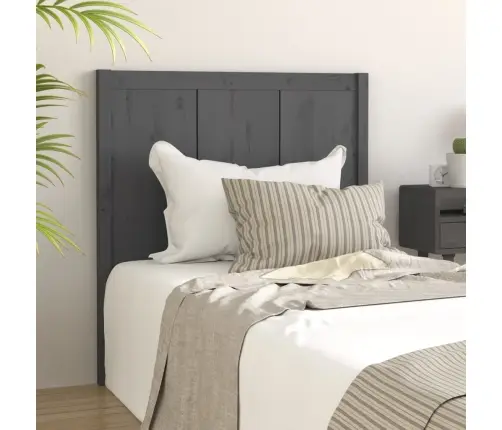 Lovos Galvūgalis, Pilkas, 80,5X4X100cm Pušies Medienos Masyvas Lovos Galvūgalis, Pilkas, 80,5X4X100cm Pušies Medienos Masyvas