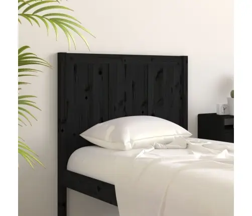 Lovos Galvūgalis, Juodas, 95,5X4X100cm Pušies Medienos Masyvas