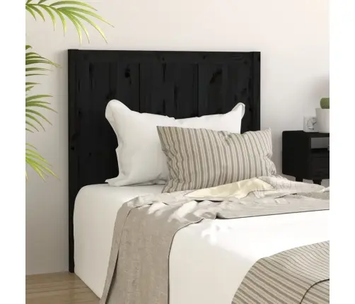 Lovos Galvūgalis, Juodas, 95,5X4X100cm Pušies Medienos Masyvas