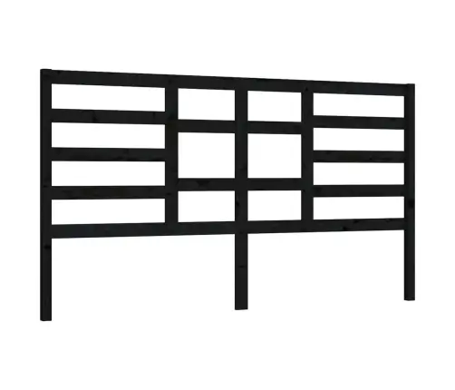 Lovos Galvūgalis, Juodas, 186X4X104cm Pušies Medienos Masyvas