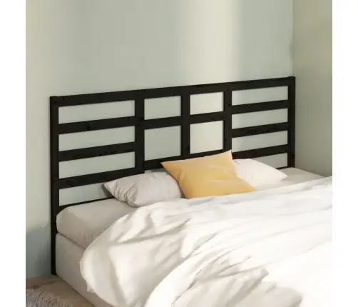 Lovos Galvūgalis, Juodas, 186X4X104cm Pušies Medienos Masyvas