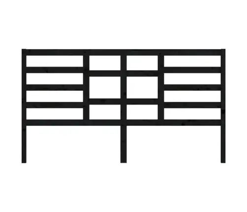 Lovos Galvūgalis, Juodas, 186X4X104cm Pušies Medienos Masyvas