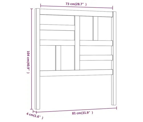Voodipeats, Hall 81X4X104 Cm Männipuit Voodipeats, Hall 81X4X104 Cm Männipuit