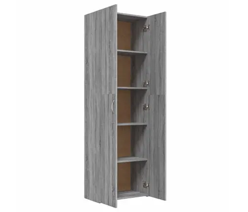 Biroja Skapis, Pelēka Ozolkoka, 60X32X190 Cm, Inženierijas Koks Vidaxl