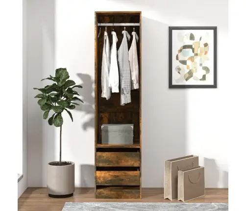 Drabužių Spinta Su Stalčiais, Ąžuolo, 50X50X200cm Mediena