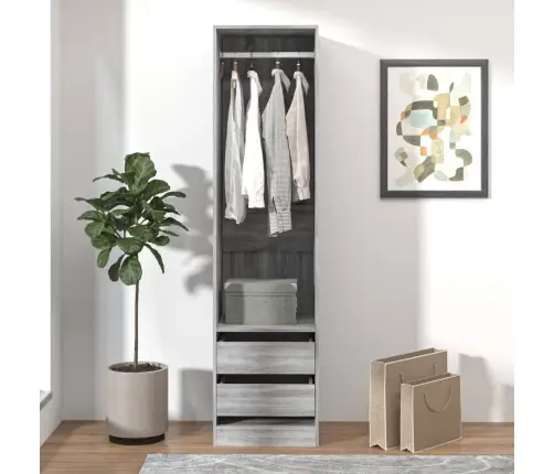 Riidekapp Sahtlitega, Hall Sonoma 50X50X200 Cm Tehispuit