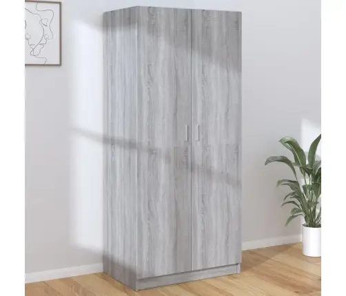 Skapis, Pelēcīga Ozola Krāsa, 80X52X180 Cm, Inženierijas Koks Vidaxl