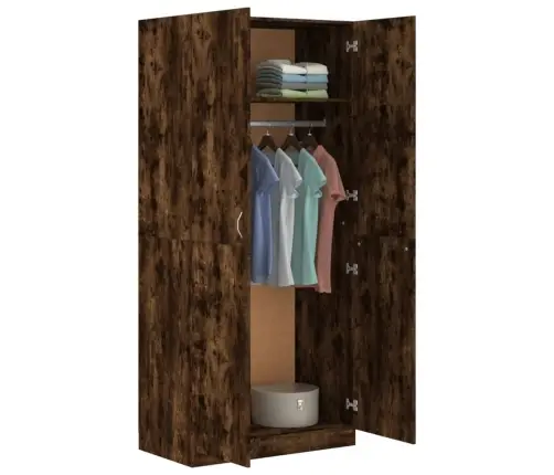 Drabužių Spinta, Dūminio Ąžuolo Spalvos, 90X52X200cm Mediena