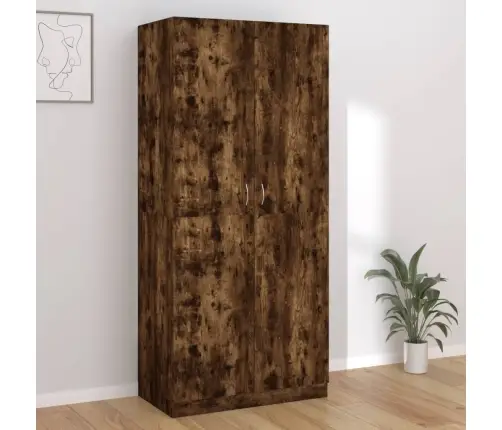 Drabužių Spinta, Dūminio Ąžuolo Spalvos, 90X52X200cm Mediena