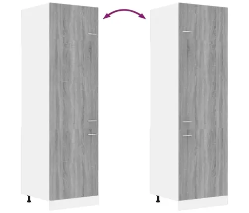 Šaldytuvo Spintelė,  “Lyon",  Pilka Ąžuolo,  60X57X207cm  Mediena