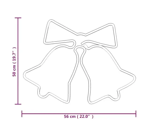 Ziemassvētku Zvaniņu Figūra, 72 Led, 50X56 Cm Vidaxl