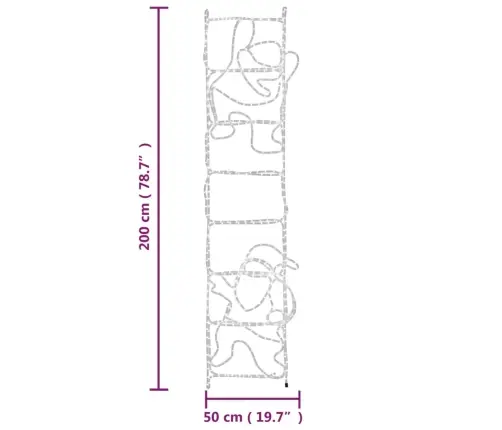 Ziemassvētku Vecīšu Dekorācija, Salokāma, 552 Led, 50X200 Cm Vidaxl
