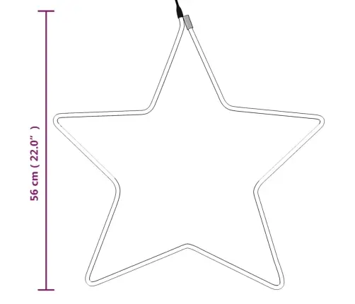 Ziemassvētku Figūra, Zvaigzne, 48 Silti Baltas Led, 56 Cm Vidaxl