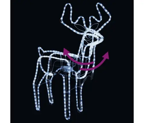 Ziemeļbrieža Figūra Ar Kustīgu Galvu, Vēsi Balta, 76X42X87 Cm Vidaxl