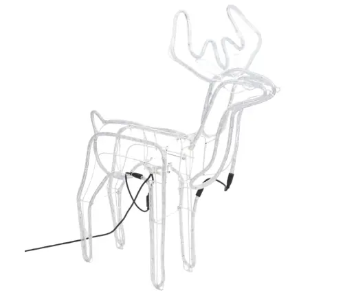 Ziemeļbrieža Figūra Ar Kustīgu Galvu, Vēsi Balta, 76X42X87 Cm Vidaxl