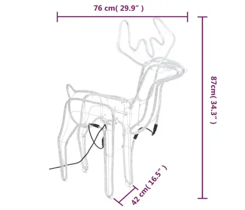 Ziemeļbrieža Figūra Ar Kustīgu Galvu, Vēsi Balta, 76X42X87 Cm Vidaxl