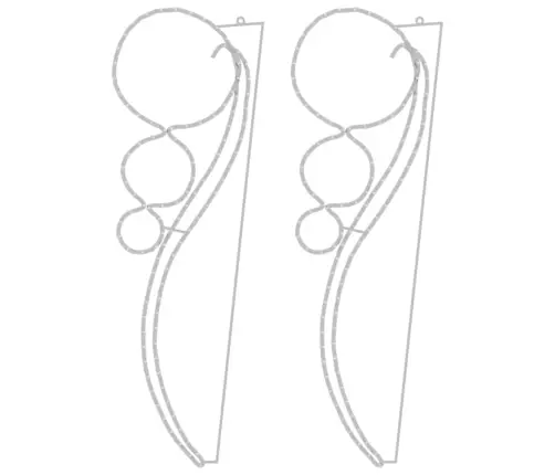 Lempučių Dekoracijos Rutuliai, 2Vnt., Šilti, 111,5X35X4,5Cm