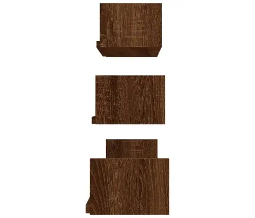 Sienas Plaukti, 3 Gab., Brūna Ozola, Inženierijas Koks Vidaxl