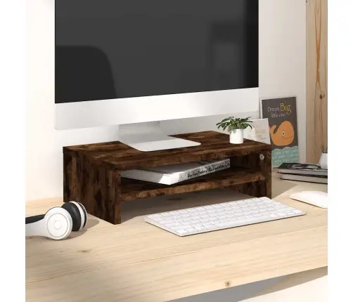 Monitoriaus Stovas, Dūminio Ąžuolo Spalvos, 42X24X13cm Mediena