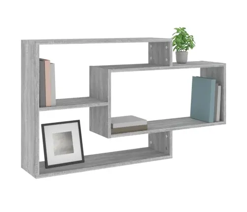 Sienas Plaukts, Pelēka Ozola, 104X20X58,5 Cm, Inženierijas Koks Vidaxl