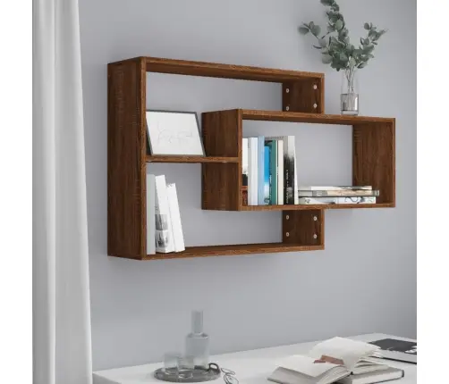 Sienas Plaukts, Brūna Ozola, 104X20X58,5 Cm, Inženierijas Koks Vidaxl