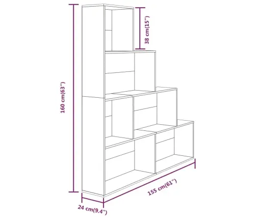 Grāmatu Plaukts, Ozolkoka Krāsa, 155X24X160 Cm Vidaxl