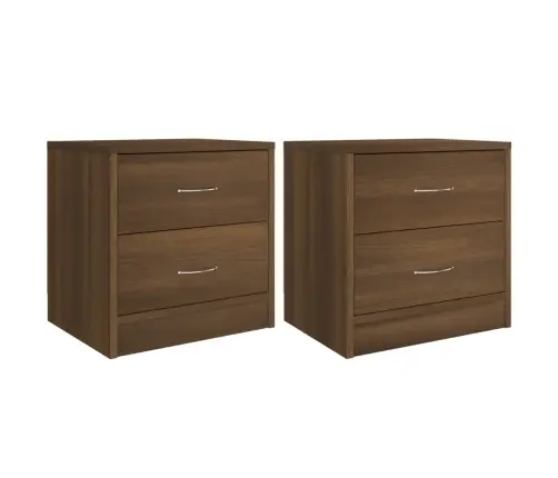 Naktinės Spintelės, 2Vnt., Rudos Ąžuolo, 40X30X40cm Mediena