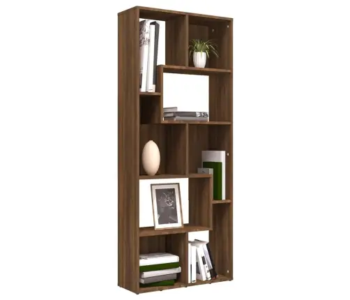 Raamatukapp, Pruun Tamm, 67 X 24 X 161 cm Tehispuit