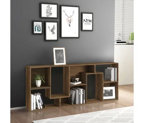 Raamatukapp, Pruun Tamm, 67 X 24 X 161 cm Tehispuit