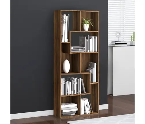 Raamatukapp, Pruun Tamm, 67 X 24 X 161 cm Tehispuit