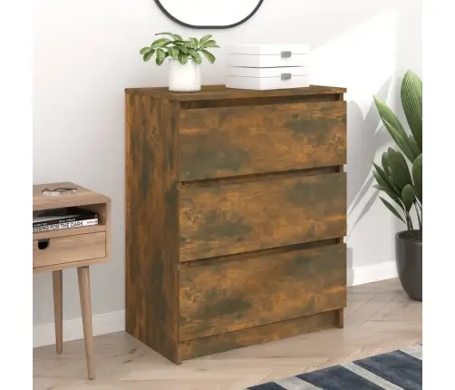 Kumode, Dūmakains Ozols, 60X35X76 Cm, Inženierijas Koks Vidaxl