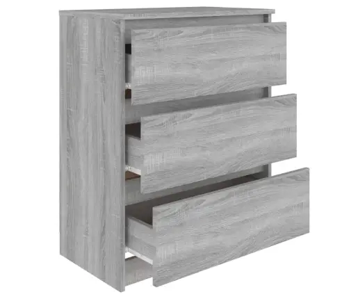 Kumode, Pelēcīga Ozolkoka, 60X35X76 Cm, Inženierijas Koks Vidaxl