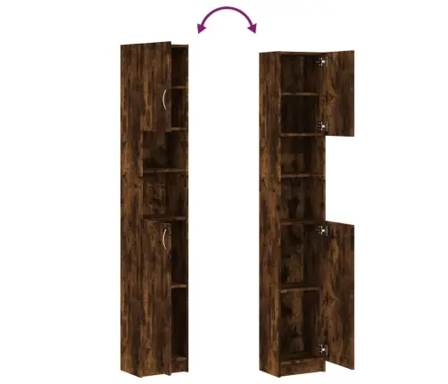 Vannasistabas Skapis, Ozola, 32X25,5X190 Cm, Inženierijas Koks Vidaxl