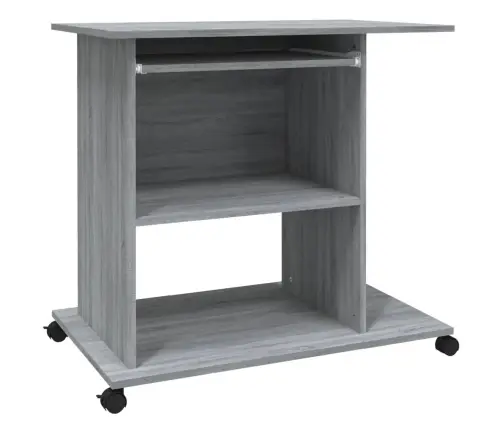 Kompiuterio Stalas, Pilkos Ąžuolo Spalvos, 80X50X75cm Mediena