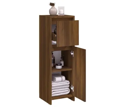 Vannitoakapp, Pruun Tamm, 30 X 30 X 95 cm Tehispuit Vannitoakapp, Pruun Tamm, 30 X 30 X 95 cm Tehispuit