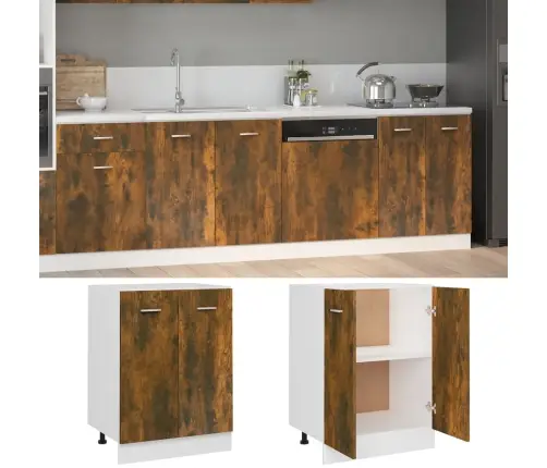 Alumine Kapp "Lyon", Suitsutatud Tamm, 60 X 46 X 81,5 cm Töödeldud Puit